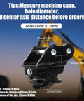 Universal Quick Change Mini Excavator Attachment Connector For Small Diggers front view with detailed measurements