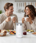 4 In 1 Electric Milk Frother For Coffee At Home With Stainless Steel 8.2oz 240ml Milk Warmer And Foam Maker on a table