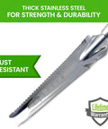 Ergonomic Do-It-All Hand Weeder Trowel 5-In-1 Stainless Steel Garden Tool showcasing rust-resistant blade and lifetime warranty