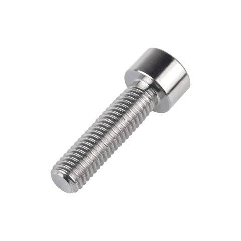 Front view of titanium M8 hex socket head bolt, 30mm long, 1.25mm pitch