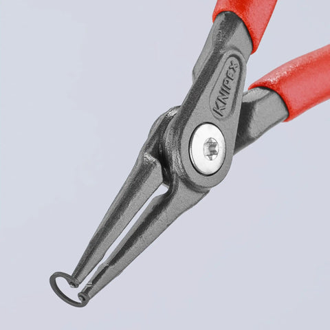 Precision Circlip Pliers Internal Straight For Five Sixteenth To One Half Inch Bore Diameter close-up showing comfort grip.