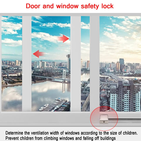 Heavy Duty Sliding Door Lock And Security Bar Kit White Aluminum Stopper With Window Clips Child Proof Locks And Door Alarms For Extra Home Safety Everyday on sliding window.