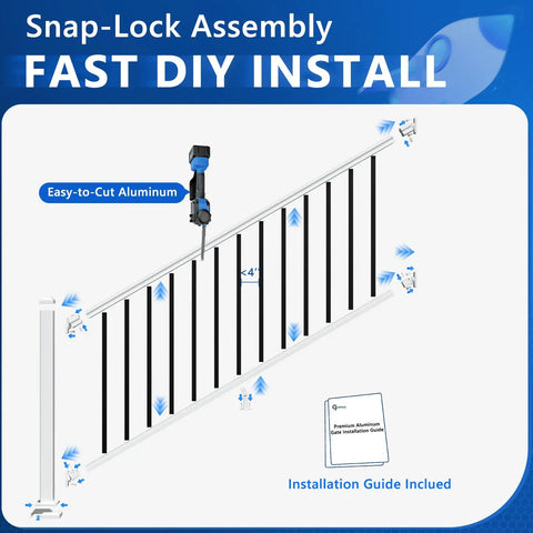 2 Pack Modular Aluminum Porch And Deck Railing Kit For Stairs 6 Ft Long By 3 Ft High DIY Friendly Easy Install AAMA 2604 Textured Powder Coat Finish Outdoor Steps Porches And Patios Black And White