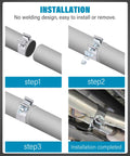 Installation steps for Two Pack Stainless Steel Exhaust Clamp 2.5 Inch Narrow Band Muffler Seal For Exhaust System Car Accessories