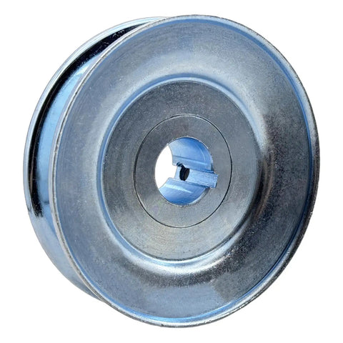 4 Inch Outside Diameter Single Groove V Belt Pulley For A B 5L 4L Belts Seven Eighths Inch Bore Carbon Steel Zinc Plated Motor Pulley Durable 1020 Steel Construction