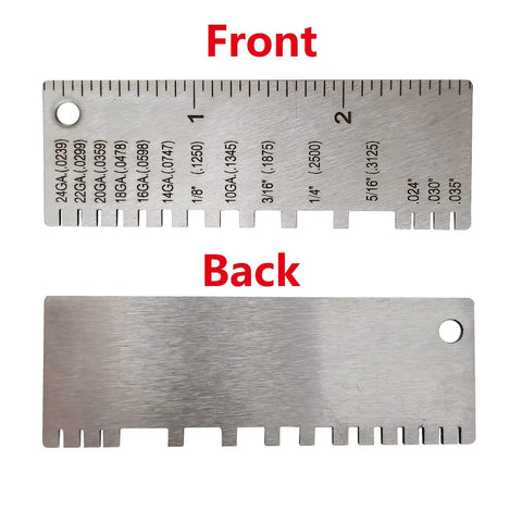 Stainless Steel Round Dual Sided Gauge Kit For Metal Sheets And Wire Thickness Measurement 0 To 36 US Standard with ruler markings