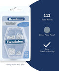 Silver Plated Jewelry Findings Kit With 112 Pieces Jump Rings, Spring Ring Clasps, Lobster Clasps, and Storage Case package