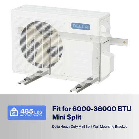 Heavy Duty Outdoor Wall Mount Bracket For Ductless Mini Split Systems 6000 To 36000 BTU Supports Up To 485 Lbs with unit