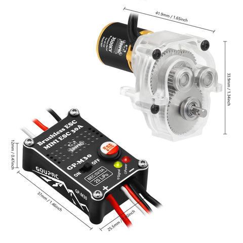 Upgrade 30A Brushless ESC And 1621 3500KV Outrunner Motor Transmission Combo Kit For TRX4M one eighteen scale RC car