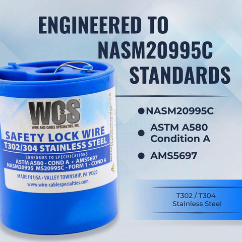 Heavy Duty.041 Inch Stainless Steel Safety Lock Wire, Workhorse Grade 304 Aviation Hardware Cord, MS20995C Approved One Pound Spool For Grease Monkey Garages And Customs Builds Roughly Two Hundred Twenty One Feet