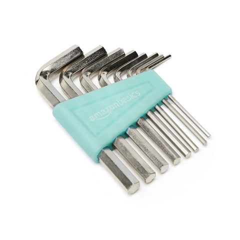 Hex keys from 165 Piece Household Tool Set With Bag In Turquoise Featuring Hammer Pliers Screwdrivers Level Hex Keys Saw And Picture Hanging Kit