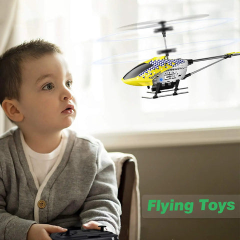 Child watching Dope Mini RC Helicopter With Camera For Kids And Adults U12S WiFi FPV Drone in flight indoors