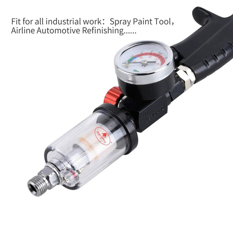 Heavy Duty Water Oil Separator For Pneumatic Paint Sprayers And Air Compressors Kicks Out Moisture And Slippery Crud Fast Easy Bottom Release Valve