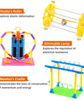 Hands On Five Model STEM Science Kit For Kids Ages 6 7 8 9 10 11 12 Featuring Telegraph Newtons Cradle Sun Earth Moon Orbit Model And More Educational Engineering Toys For Boys And Girls with Hooke's Roller and Newton's Cradle.