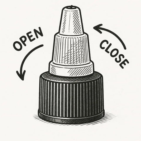 Twist open or close cap illustration for Rugged Industrial Lubricating Oil For Tools And Machinery With Rust Prevention