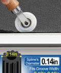 Demonstration of Three In One Screen Repair Kit With Roller And Spline Removal Hook For Fast Window Screen Repair Includes 0.14 Inch Spline.