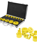 Premium M42 High Speed Steel Hole Saw Set With 13 Sizes And Wing Cutter Design For Fast Wood Metal Drill Work Includes Storage Case open kit