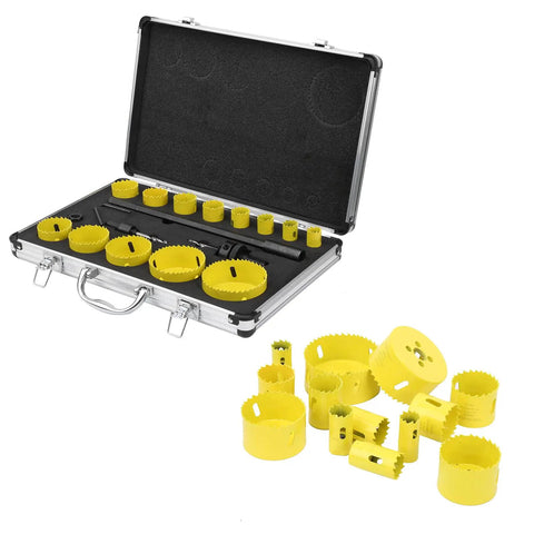 Premium M42 High Speed Steel Hole Saw Set With 13 Sizes And Wing Cutter Design For Fast Wood Metal Drill Work Includes Storage Case open kit