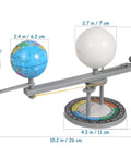 Sun Earth Moon Model For Classroom, Hands On Astronomy Teaching Tool, Orbital Simulator Demonstrating Day And Night, Seasons, Moon Phases, And Planetary Motion. Size labeled 26 cm