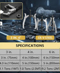 Heavy Duty Gear Puller Set With 2 And 3 Jaw Configurations 4 Piece Kit on display with reversible jaws and specifications