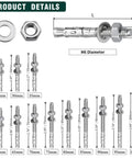 12 Pack M6 1.0 By 60mm Wedge Anchors Stainless Steel 304 Grade 18 8 Concrete Anchor For Heavy Duty Outdoor Marine Use