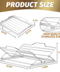 Adjustable Chicken Roasting Rack With Nonstick Coating, Stainless Steel Folding V Shape Stand dimensions and details