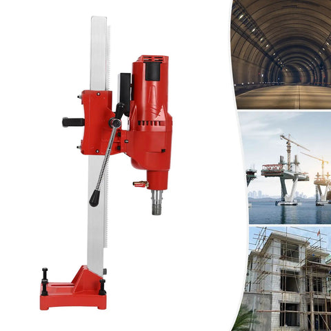 Workhorse Diamond Core Drill Machine With Heavy Stand, 4250W 500RPM Copper Motor side view image, designed for concrete coring.