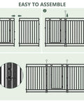 Rustproof Metal Garden Fence Kit 36ft Long 40in High With 14 Panels And 2 Gates No Dig Pet Barrier assembly steps