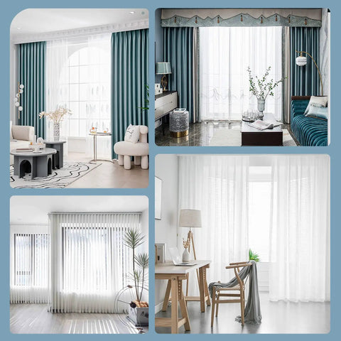 Ceiling Curtain Track System For Room Dividers With Easy Install Aluminum Alloy Rail Kit And Multiple Hooks For 6ft To 9ft Spaces Silver No Fuss Setup Smooth Gliding Operation And Modern Quiet Finish in living room