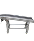 PVC Belt Inclined Conveyor System 59 Inch Long By 11.8 Inch Wide Electric Ramp Conveyor With Flat And Oblique Type Black Belt 110V
