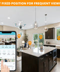 Smartphone app controls 2 Pack Light Bulb Security Camera System Wireless WiFi Outdoor With Audio 3MP Ultra Clear Picture indoors.