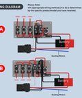 Wiring diagram for 5 In 1 Ignition Switch Panel With Red LED Toggle For Boats And Cars DC 12V 30A Racing Switch Panel Push Start Kit