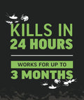 Kills in 24 hours and works for up to 3 months text with insect silhouettes for Ants And Spiders Granules Kills Lawn And Garden Pests Shaker Bag 3 lb