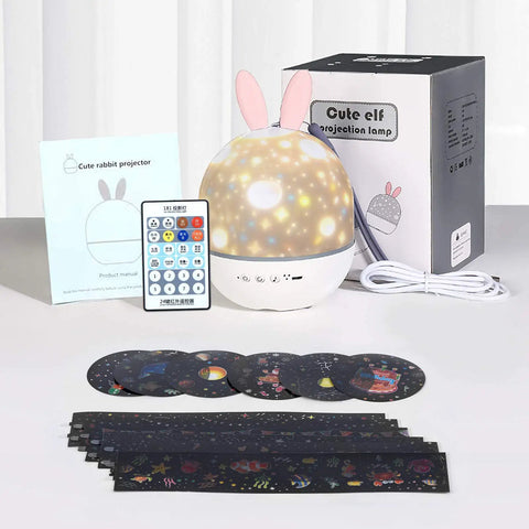 Kids Night Light Rotating Starry Night Projector With Remote Control 6 Projection Films USB Rechargeable lamp