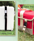 White luggage and red bag with Three Pack One And A Half Inch Plastic Buckle Clips For Strap Replacement Heavy Duty Side Release Buckles