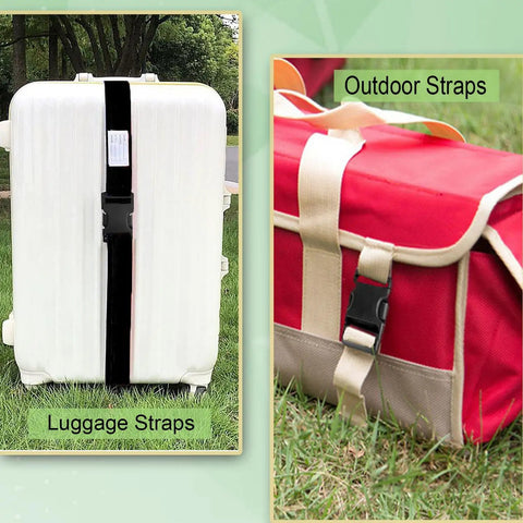 White luggage and red bag with Three Pack One And A Half Inch Plastic Buckle Clips For Strap Replacement Heavy Duty Side Release Buckles