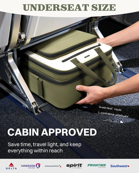 AUROTIER green rolling laptop bag for 16-inch computers, underseat carry-on with wheels and handles