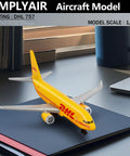 1/400 DHL757 Airplane Model Alloy Body With Plastic Base No Assembly Required Display Collectible For Aviation Fans