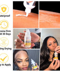 Multiple images showing Waterproof Lace Front Wig Glue For A Strong Clear Bond That Delivers Invisible Hold On Hair Replacement For A Natural Look Water Based Adhesive 1.28 Fl Oz in use
