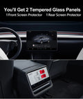 Tesla Model Y Juniper Plus Model 3 Highland Matte Screen Protector 9H Tempered Glass Anti Glare Display Guard two panel view