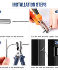 Installation steps for 50 Pack 316 Marine Grade Stainless Steel Invisible Cable Railing Kit For 1/8 Inch Rope.