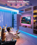 Living room with 66Ft Waterproof LED Light Strips For Outdoor RGB Color Changing With App Bluetooth Music Sync And Flexible 12V Rope Lights