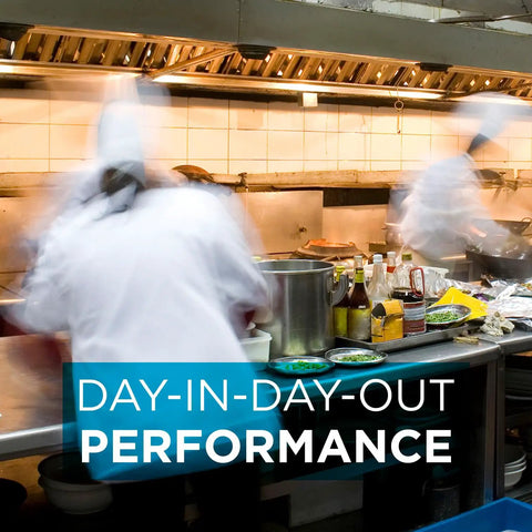 Busy commercial kitchen with chefs using Two Pack Aluminum Hood Filter For Restaurant Exhaust Hoods Premium Baffle Grease Filter