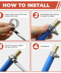 Installation steps for 24 Pack 1 1/8 To 2 Inch Worm Gear Hose Clamps Adjustable Range 27-51mm 304 Stainless Steel