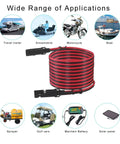 Heavy Duty SAE Extension Cable 16AWG 20 Foot For Battery Chargers And Trickle Chargers with usage examples and applications shown