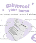 Easy Install Baby Proof Cabinet Locks For Cabinets And Drawers Sliding Door Lock Latches For Babies No Drill Tape On Safe White Set Of Four, keyless design shown.
