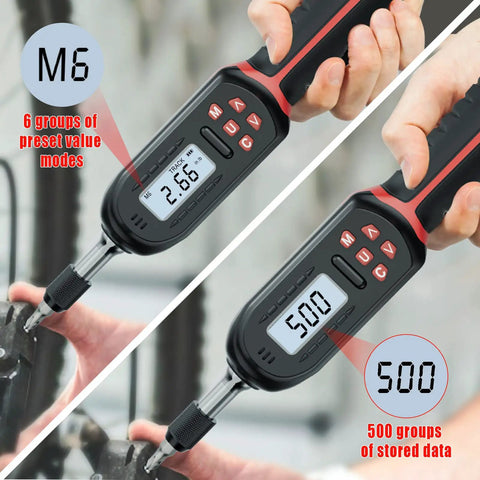 Digital Torque Screwdriver With LED Buzzer Indicator Adjustable 2.66-53.1 In-Lbs 0.3-6 Nm shown with digital display during use