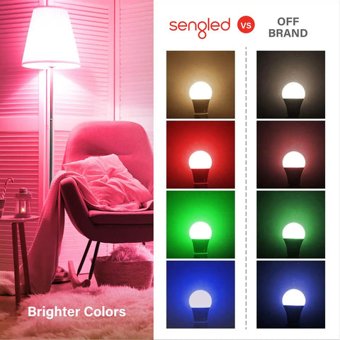 Comparison of Smart Color Changing Light Bulbs Starter Kit With Hub For Alexa And Google Home Dope Vibe A19 E26 with off-brand