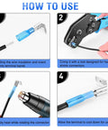 Instructions for using Heat Shrink Piggy Back Spade Terminals Assortment Kit For Auto Cars Trucks Boats 22-16 16-14 12-10 AWG