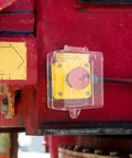 Protective Cover For Push Start And Emergency Stop Buttons For Industrial Control Panels And Home Gear Heavy Duty Plastic That Shrugs Off Dust Built Up Clear Window For Easy Visual Monitoring on red panel